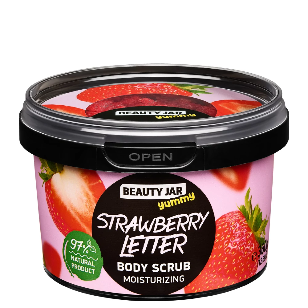 BEAUTY JAR YUMMY STRAWBERRY LETTER Epres Hidratáló Testradír