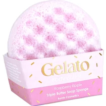 BOMB COSMETICS Szivacsos Fagylalt tusoló radírszappan - Málnahab